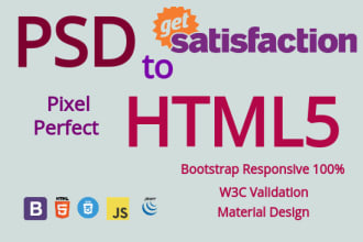 convert psd to html, sketch to html, xd to html bootstrap 4