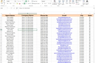 make a list of business contacts with email