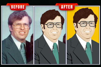draw a cartoon vector portrait with your face or photo