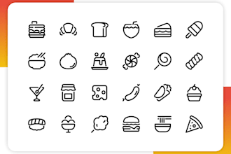 make unique line icon set within 24h