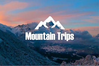 design a logo mountain outdoor travel, adventure, and nature