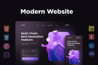 design modern responsive website with HTML css bootstrap 5