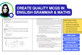 create quality mcqs in english grammar for you