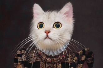 create masterpiece renaissance historical pet portrait