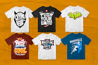 do custom and trendy typography tshirt design for brand