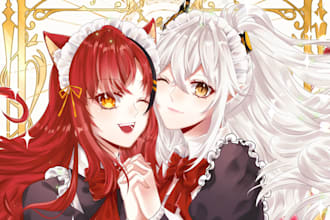 do cartoon character or manga and anime drawing in HD