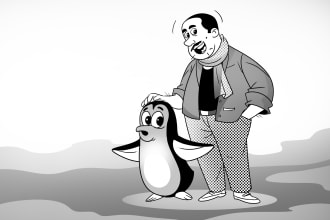 draw illustrations in black and white