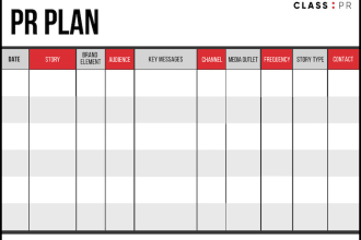 create a strategic PR plan for your company