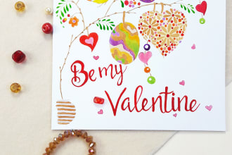 watercolor cards for a gift with an exclusive illustration
