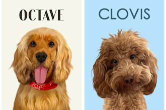 draw your pet into vector art cartoon under 24 hour
