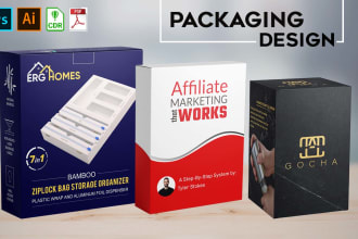 create box design, packaging design and label design