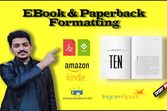 do book formatting and layout design for print and ebook, book typesetting
