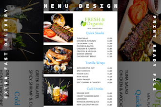 design classy food and restaurant menu
