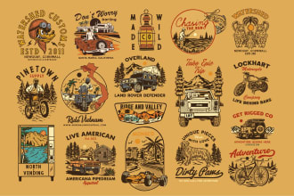 create vintage outdoors illustration tshirt design