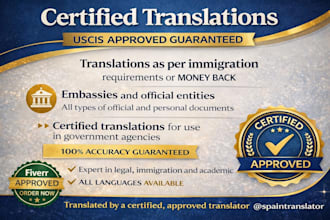 provide english certified translation for uscis immigration