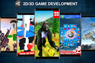 develop and design 2d 3d unity games