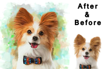 draw your dog or any pet digital oil painting