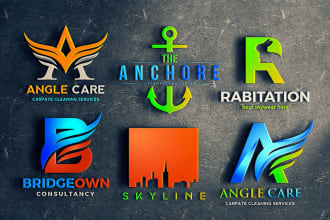 design business logo custom unique minimalist 3d modern brand identity