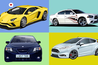 draw  vector illustration for car or any vehicle