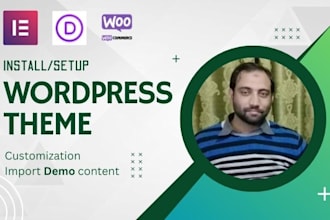 install and customize any wordpress theme, import demo content
