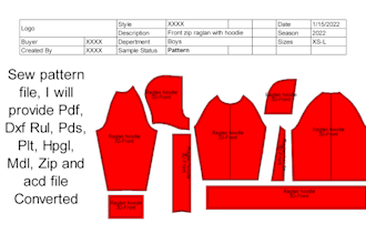 create awesome raglan hoodie sewing pattern for your business in 24 hour
