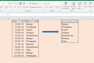 extract unique values in excel or google sheets