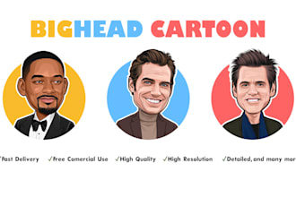 create a big head cartoon caricature in 24 hours