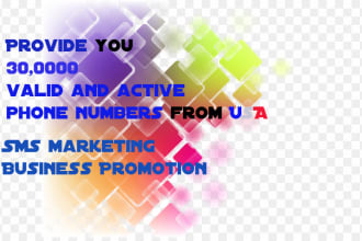 provide you 30,000 mobile phone numbers from USA