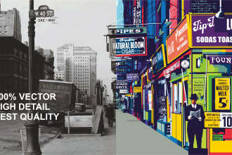 draw your house, building, urban landscape, in wpap style