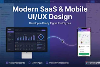 design a modern saas, web app, or mobile UI UX prototype