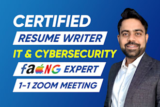 deliver professional resume writing service for IT, cybersecurity, tech sales
