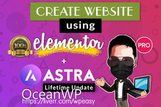 create beautiful website using astra theme and elementor pro