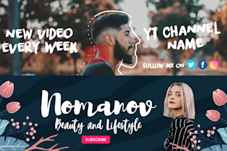 design creative and impresive youtube banner
