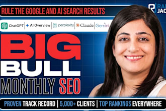 do complete monthly SEO service for top google ranking