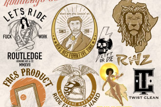 make vintage style design logo and illustration for you