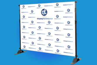 design a clean backdrop,step and repeat banner within 4 hours