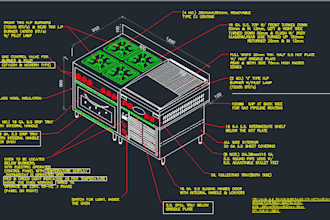 make commercial kitchen or steel equipment shop drawing
