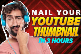create youtube video thumbnails design just in 3 hours
