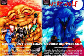 draw imaginative fantasy or realistic beast or monster