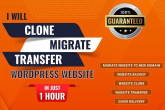 migrate wordpress website or move, transfer, backup 1 hour