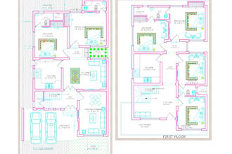 draw your architectural floor plan in auto cad 2d