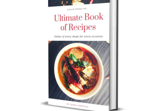 design professional cookbook cover, bookcover with 3d mockup