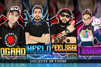design modern custom logo for youtube, twitch,discord and facebook