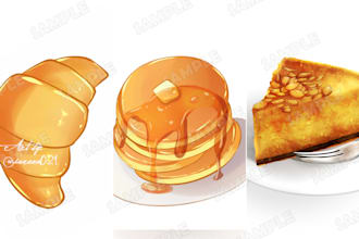 draw anime food illustration