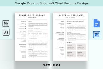 design your resume and cv in google docs or ms word