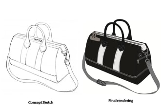 create illustration for duffel, backpack, tote bag
