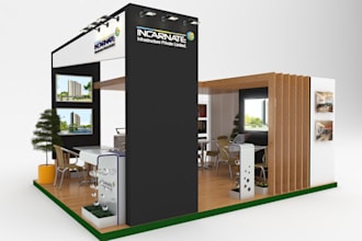 elevate your brand with 3d render stalls and kiosks in 3d