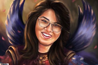 draw your picture into realistic oil digital portrait painting