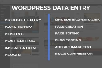 do wordpress data entry for 3 hours daily