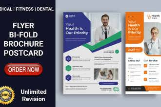design medical, dental, fitness flyers, brochures or roll up